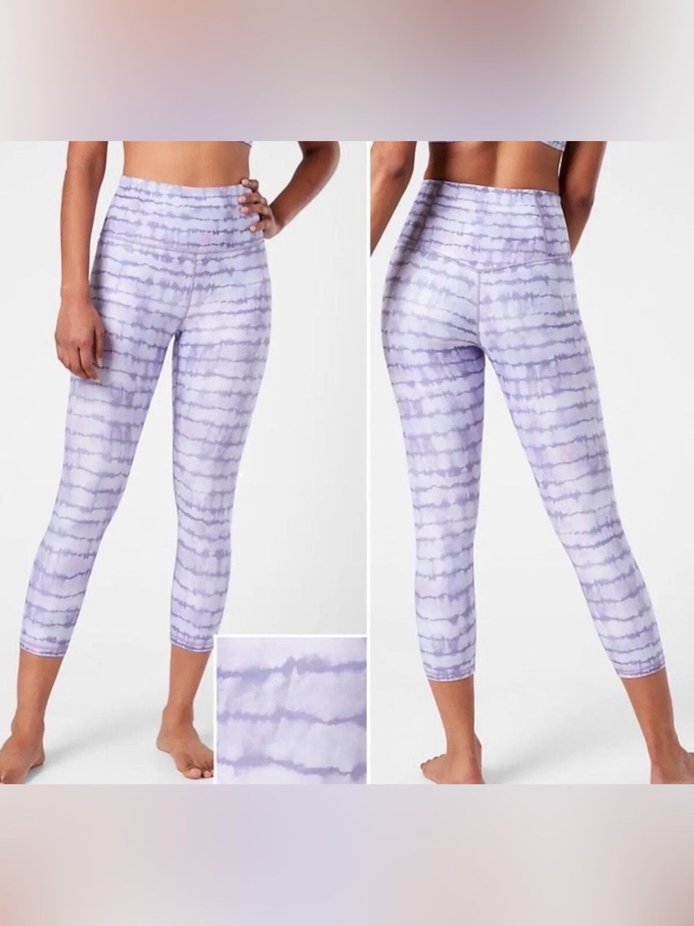 Athleta Elation Capri Leggings Purple Tie-Dye Size Small